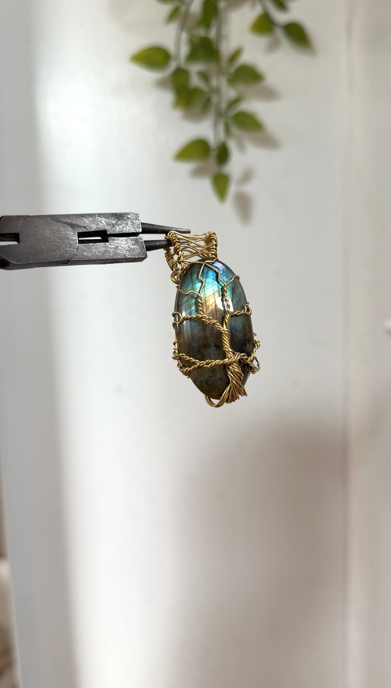Tree of Life • Brass Labradorite Pendant