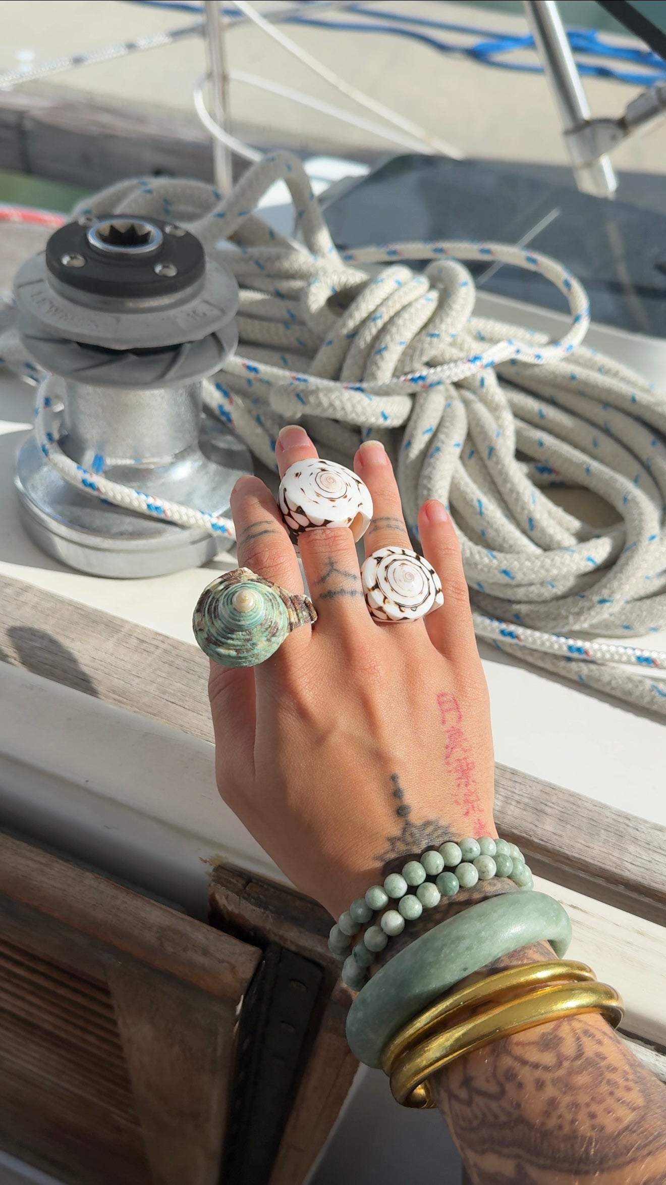 Mangrove Mermaid • Green Shell Ring