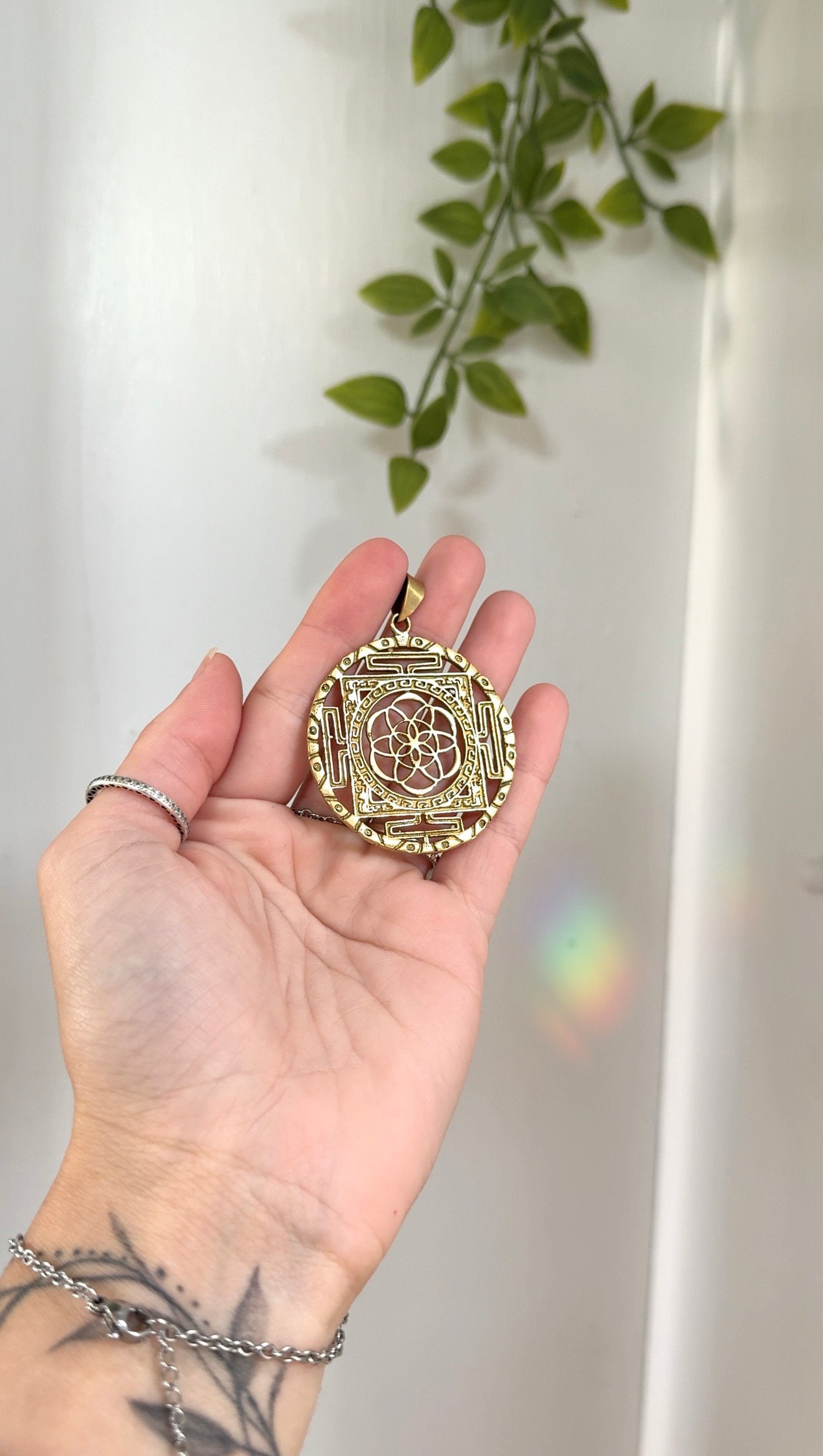 Mantra • Brass Pendant