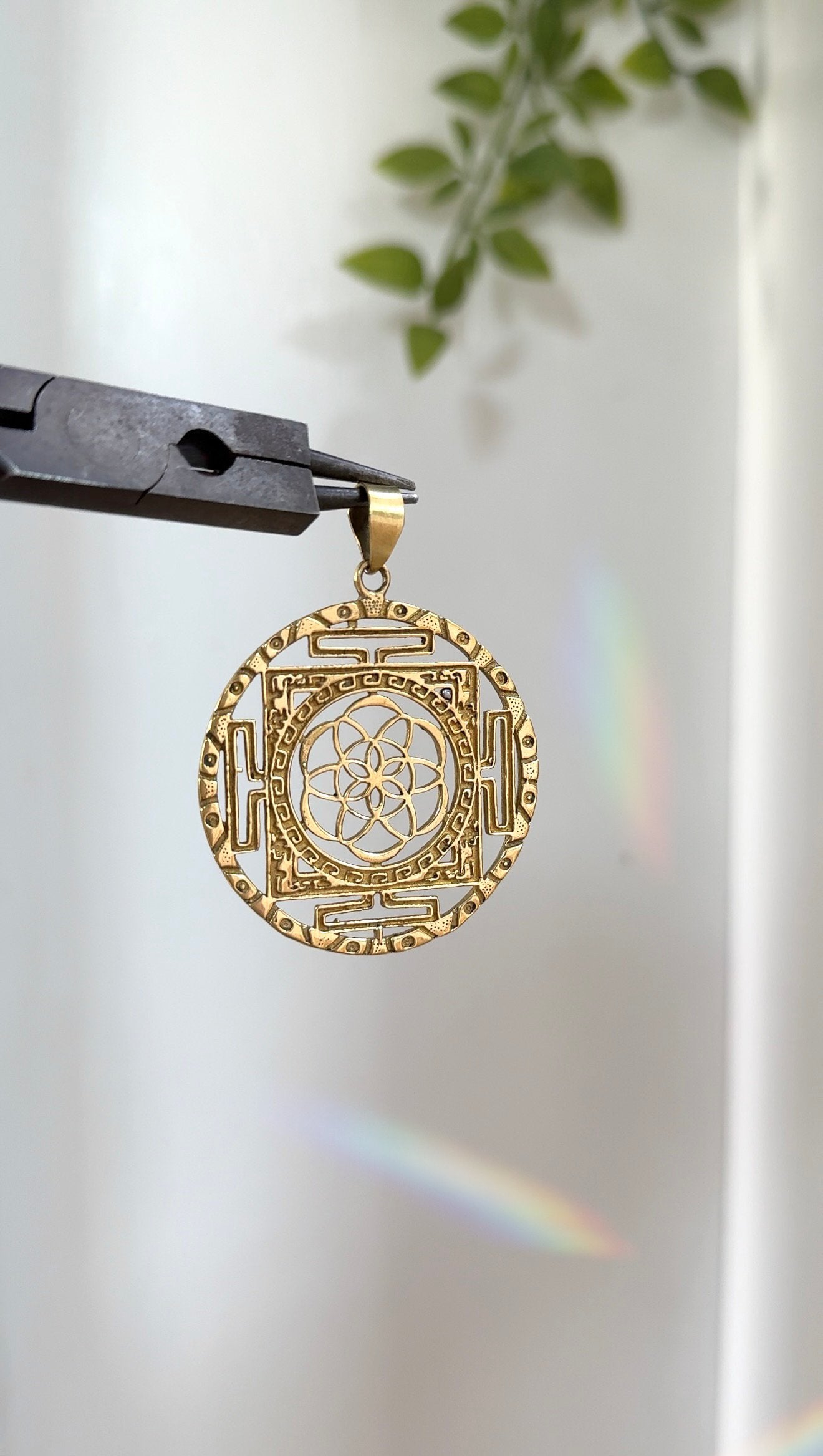 Mantra • Brass Pendant