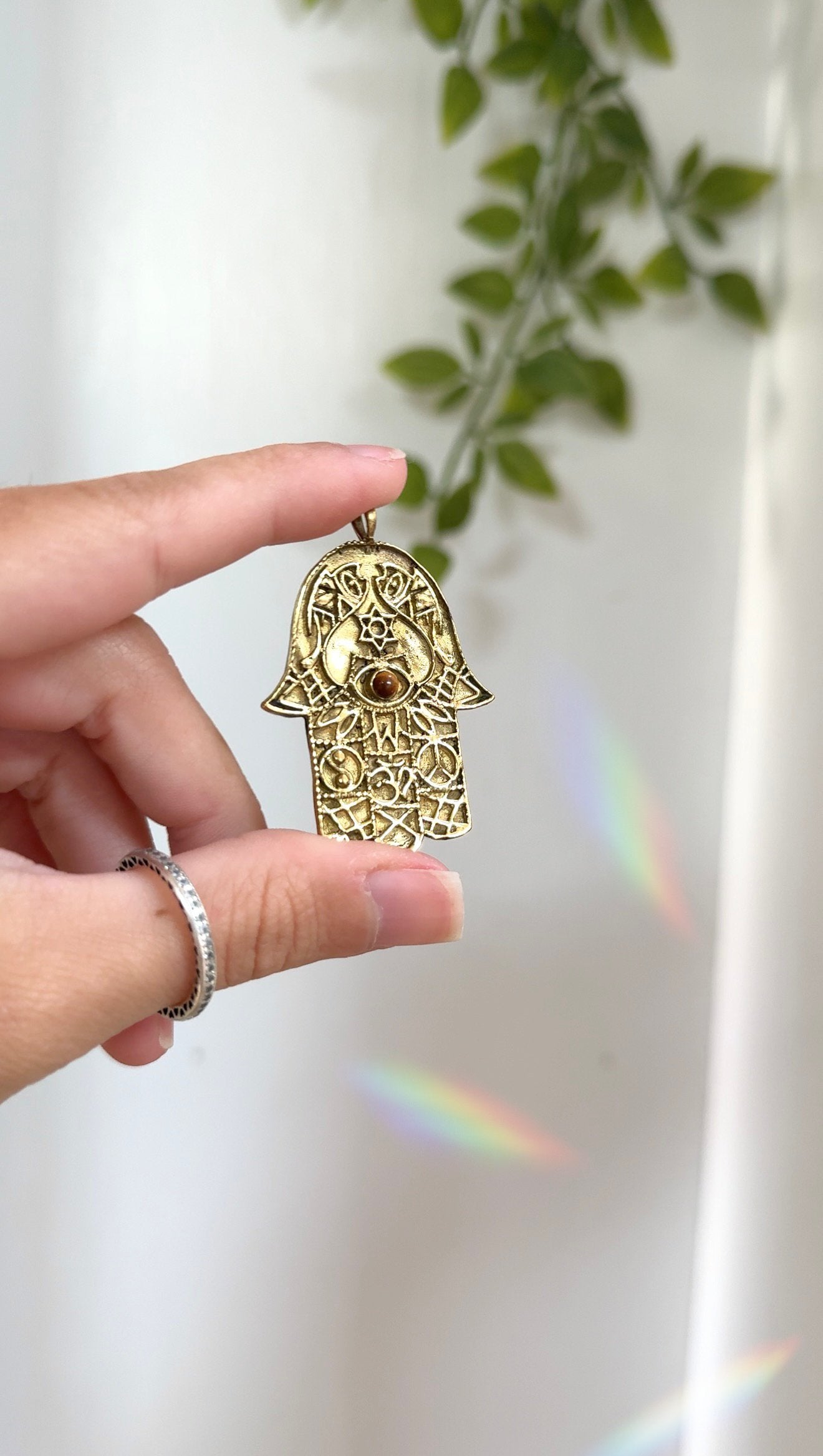 Hamsa • Intuitively Chosen Brass Pendant