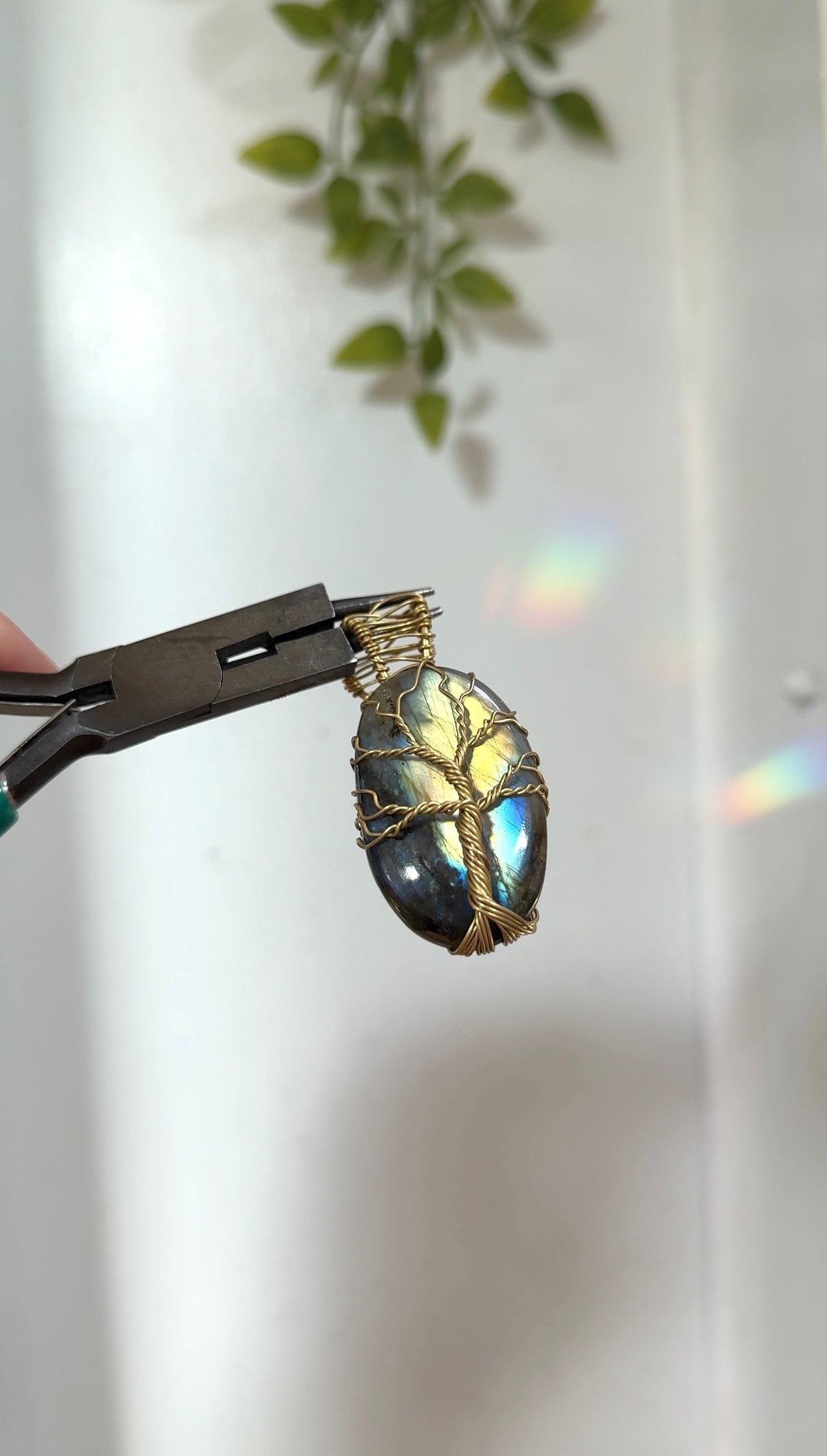 Tree of Life • Brass Labradorite Pendant