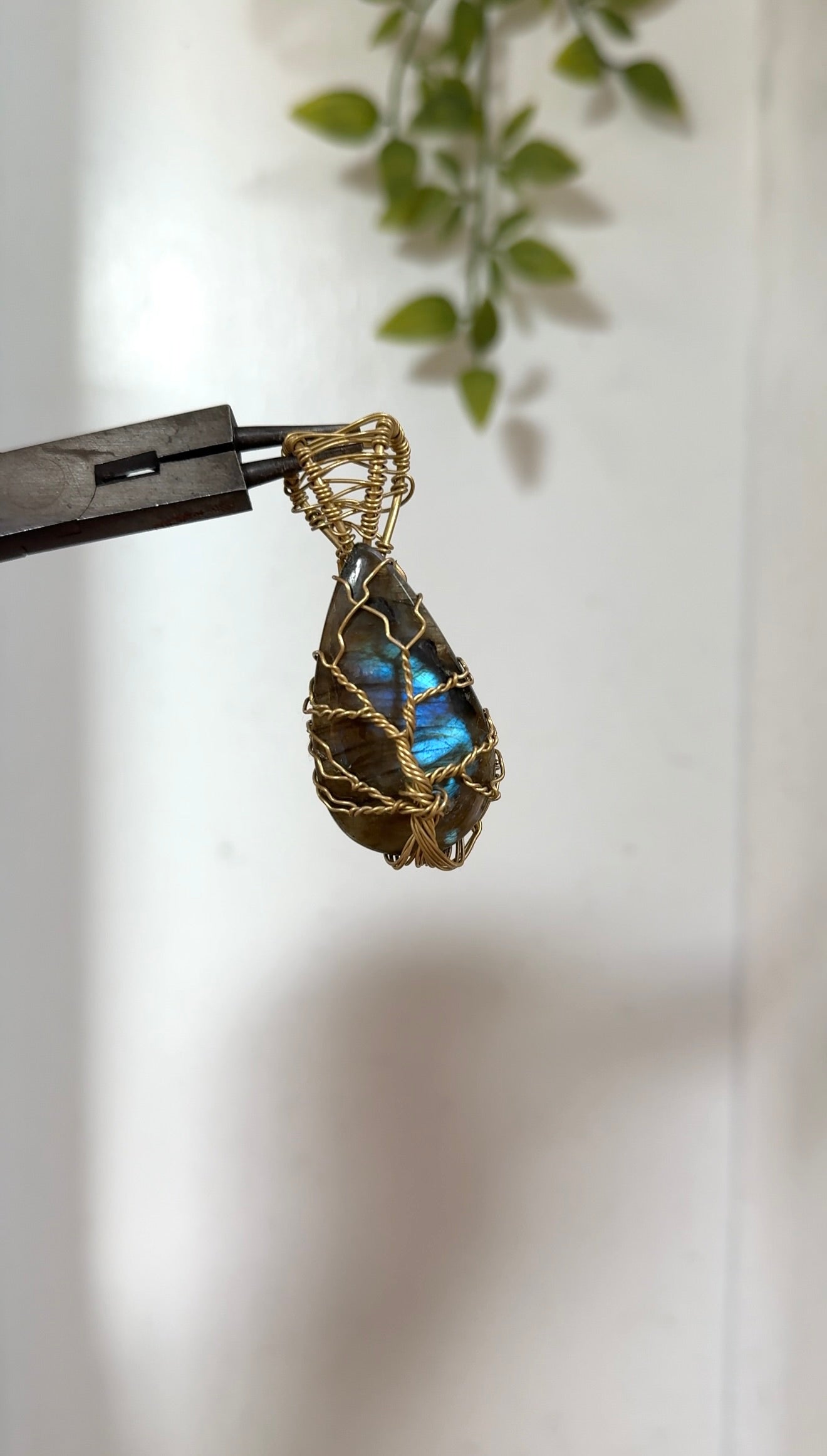 Tree of Life • Brass Labradorite Pendant