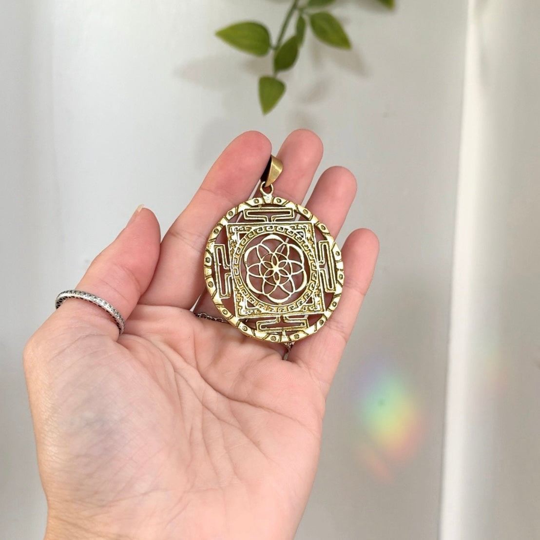 Mantra • Brass Pendant