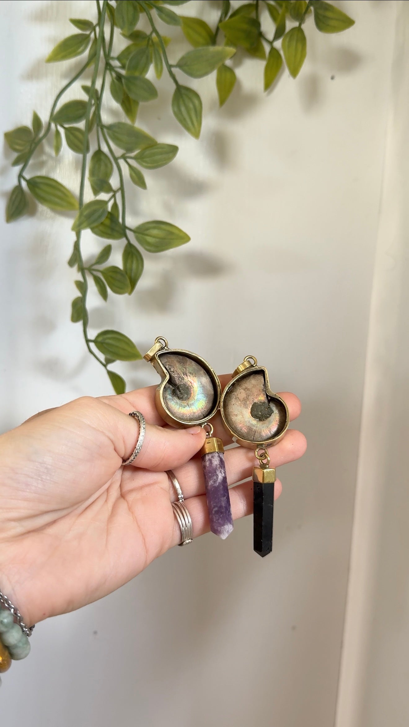 Crystal Ammonite • Fossil Pendant