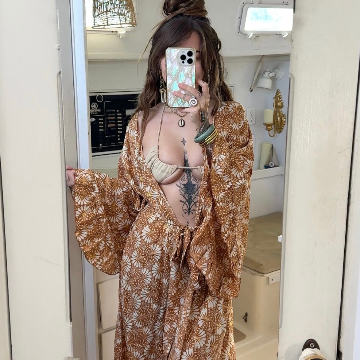 Golden Hour • Silk Bell Sleeve Robe