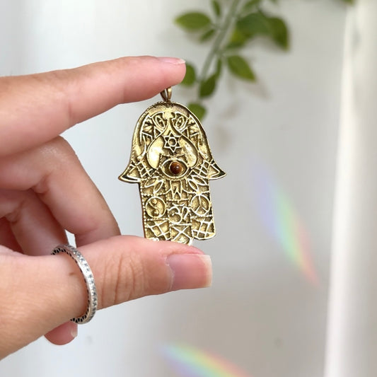 Hamsa • Intuitively Chosen Brass Pendant