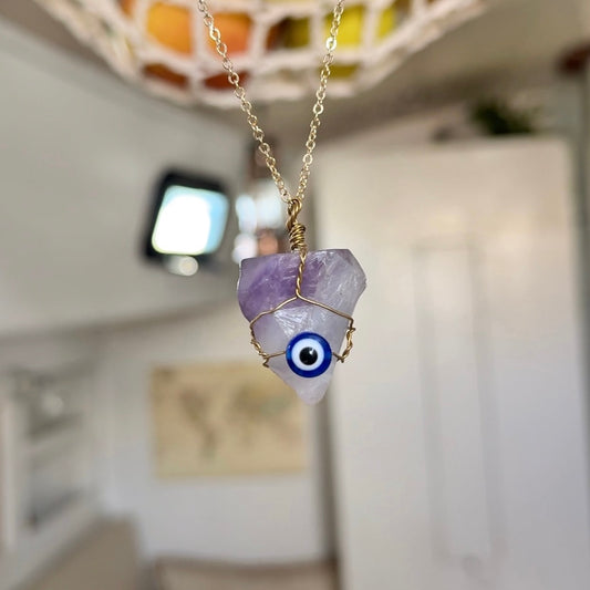Protected • Wire Wrapped Evil Eye Necklace