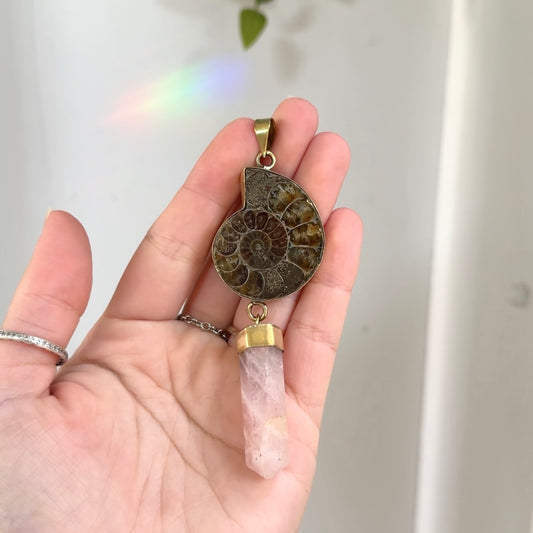 Crystal Ammonite • Fossil Pendant